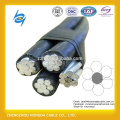 venta caliente 11kV cable abc 3 núcleo tipo B (blindado) de acero catenaria